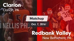 Matchup: Clarion vs. Redbank Valley  2016