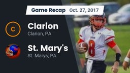 Recap: Clarion  vs. St. Mary's  2017