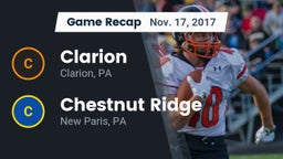 Recap: Clarion  vs. Chestnut Ridge  2017