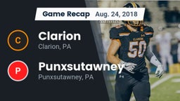 Recap: Clarion  vs. Punxsutawney  2018