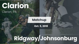 Matchup: Clarion vs. Ridgway/Johnsonburg 2018