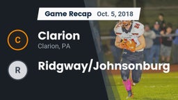 Recap: Clarion  vs. Ridgway/Johnsonburg 2018