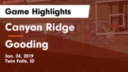 Canyon Ridge  vs Gooding  Game Highlights - Jan. 24, 2019