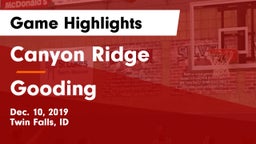 Canyon Ridge  vs Gooding  Game Highlights - Dec. 10, 2019