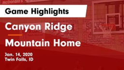 Canyon Ridge  vs Mountain Home  Game Highlights - Jan. 14, 2020