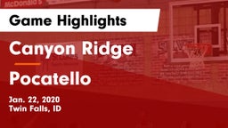 Canyon Ridge  vs Pocatello  Game Highlights - Jan. 22, 2020