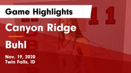 Canyon Ridge  vs Buhl  Game Highlights - Nov. 19, 2020