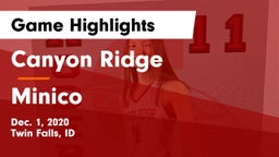Canyon Ridge  vs Minico  Game Highlights - Dec. 1, 2020
