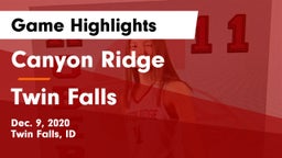 Canyon Ridge  vs Twin Falls  Game Highlights - Dec. 9, 2020