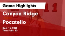 Canyon Ridge  vs Pocatello  Game Highlights - Dec. 15, 2020