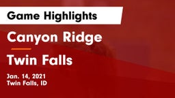 Canyon Ridge  vs Twin Falls  Game Highlights - Jan. 14, 2021