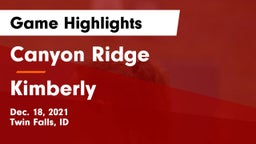 Canyon Ridge  vs Kimberly  Game Highlights - Dec. 18, 2021