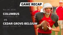 Recap: Columbus  vs. Cedar Grove-Belgium  2016
