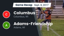 Recap: Columbus  vs. Adams-Friendship  2017