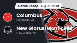 Recap: Columbus  vs. New Glarus/Monticello  2018