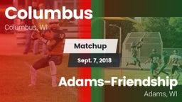 Matchup: Columbus vs. Adams-Friendship  2018