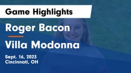 Roger Bacon  vs Villa Modonna Game Highlights - Sept. 16, 2023