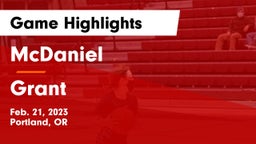 McDaniel  vs Grant  Game Highlights - Feb. 21, 2023