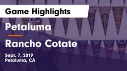 Petaluma  vs Rancho Cotate Game Highlights - Sept. 7, 2019