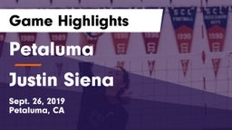Petaluma  vs Justin Siena Game Highlights - Sept. 26, 2019