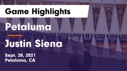 Petaluma  vs Justin Siena  Game Highlights - Sept. 28, 2021
