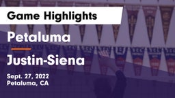 Petaluma  vs Justin-Siena Game Highlights - Sept. 27, 2022