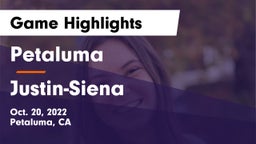 Petaluma  vs Justin-Siena Game Highlights - Oct. 20, 2022