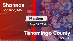 Matchup: Shannon vs. Tishomingo County  2016