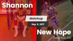 Matchup: Shannon vs. New Hope  2017