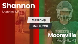 Matchup: Shannon vs. Mooreville  2018