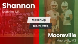 Matchup: Shannon vs. Mooreville  2020