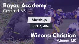 Matchup: Bayou Academy vs. Winona Christian  2016