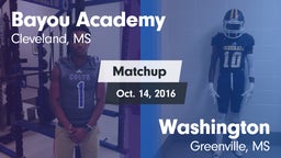 Matchup: Bayou Academy vs. Washington  2016