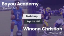 Matchup: Bayou Academy vs. Winona Christian  2017
