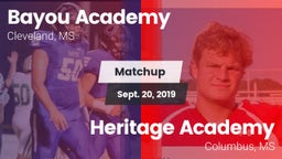 Matchup: Bayou Academy vs. Heritage Academy  2019