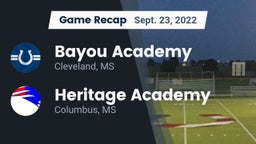 Recap: Bayou Academy  vs. Heritage Academy  2022
