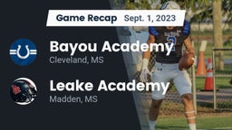 Recap: Bayou Academy  vs. Leake Academy  2023