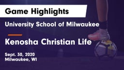 University School of Milwaukee vs Kenosha Christian Life Game Highlights - Sept. 30, 2020