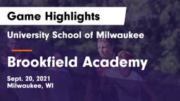 University School of Milwaukee vs Brookfield Academy Game Highlights - Sept. 20, 2021