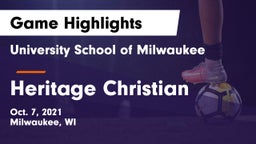 University School of Milwaukee vs Heritage Christian  Game Highlights - Oct. 7, 2021