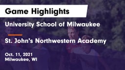 University School of Milwaukee vs St. John's Northwestern Academy Game Highlights - Oct. 11, 2021