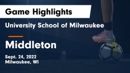 University School of Milwaukee vs Middleton  Game Highlights - Sept. 24, 2022