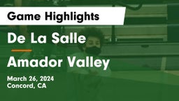 De La Salle  vs Amador Valley  Game Highlights - March 26, 2024