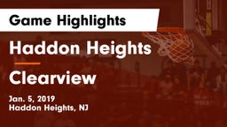 Haddon Heights  vs Clearview  Game Highlights - Jan. 5, 2019