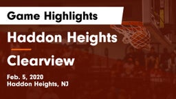 Haddon Heights  vs Clearview  Game Highlights - Feb. 5, 2020