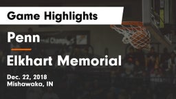 Penn  vs Elkhart Memorial  Game Highlights - Dec. 22, 2018