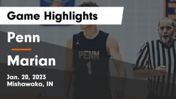 Penn  vs Marian  Game Highlights - Jan. 20, 2023