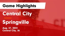 Central City  vs Springville  Game Highlights - Aug. 27, 2022
