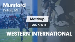 Matchup: Mumford vs. WESTERN INTERNATIONAL 2016