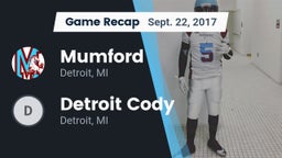 Recap: Mumford  vs. Detroit Cody  2017